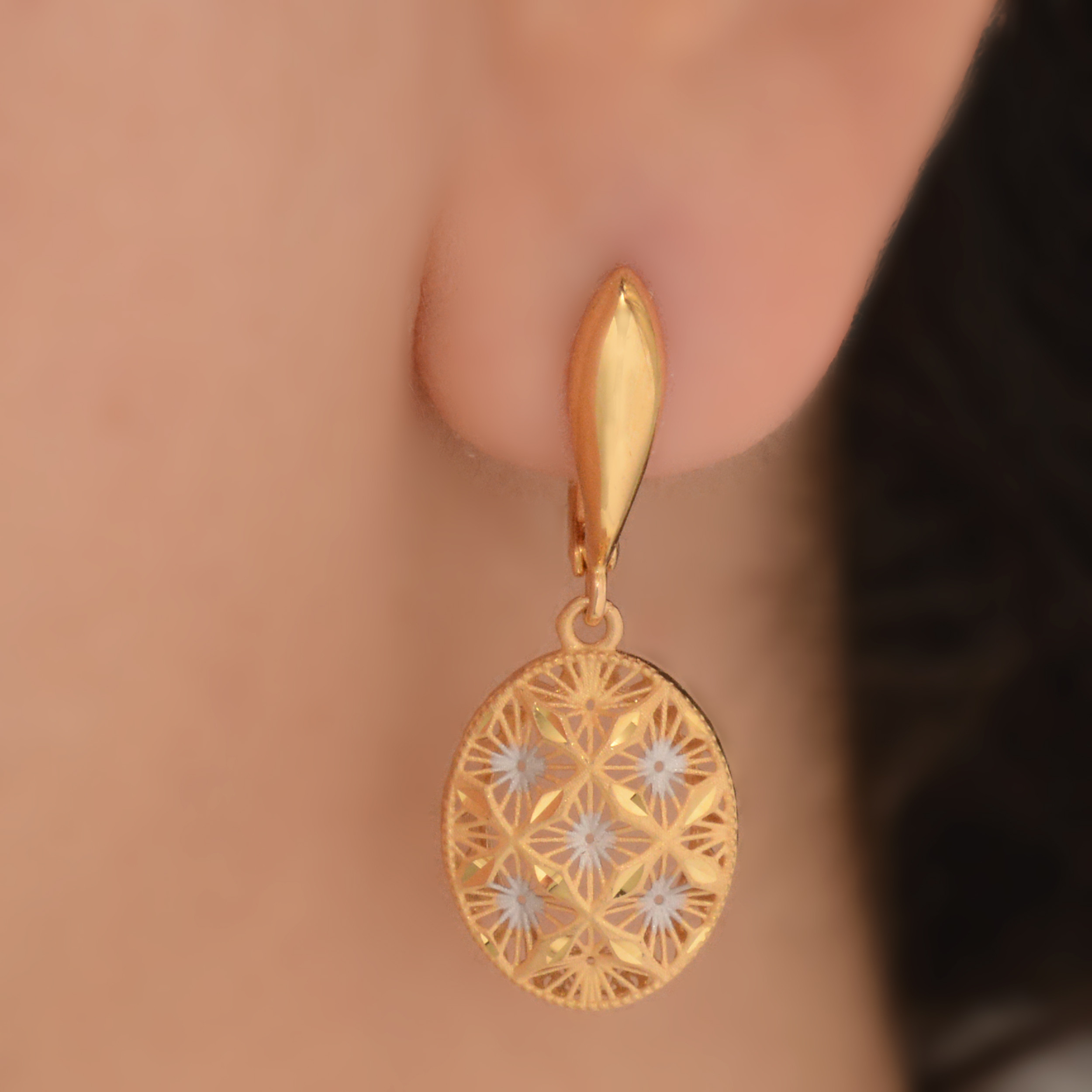 نیم ست طلا 18 عیار زنانه طلای مستجابی مدل ورسای کد 9327