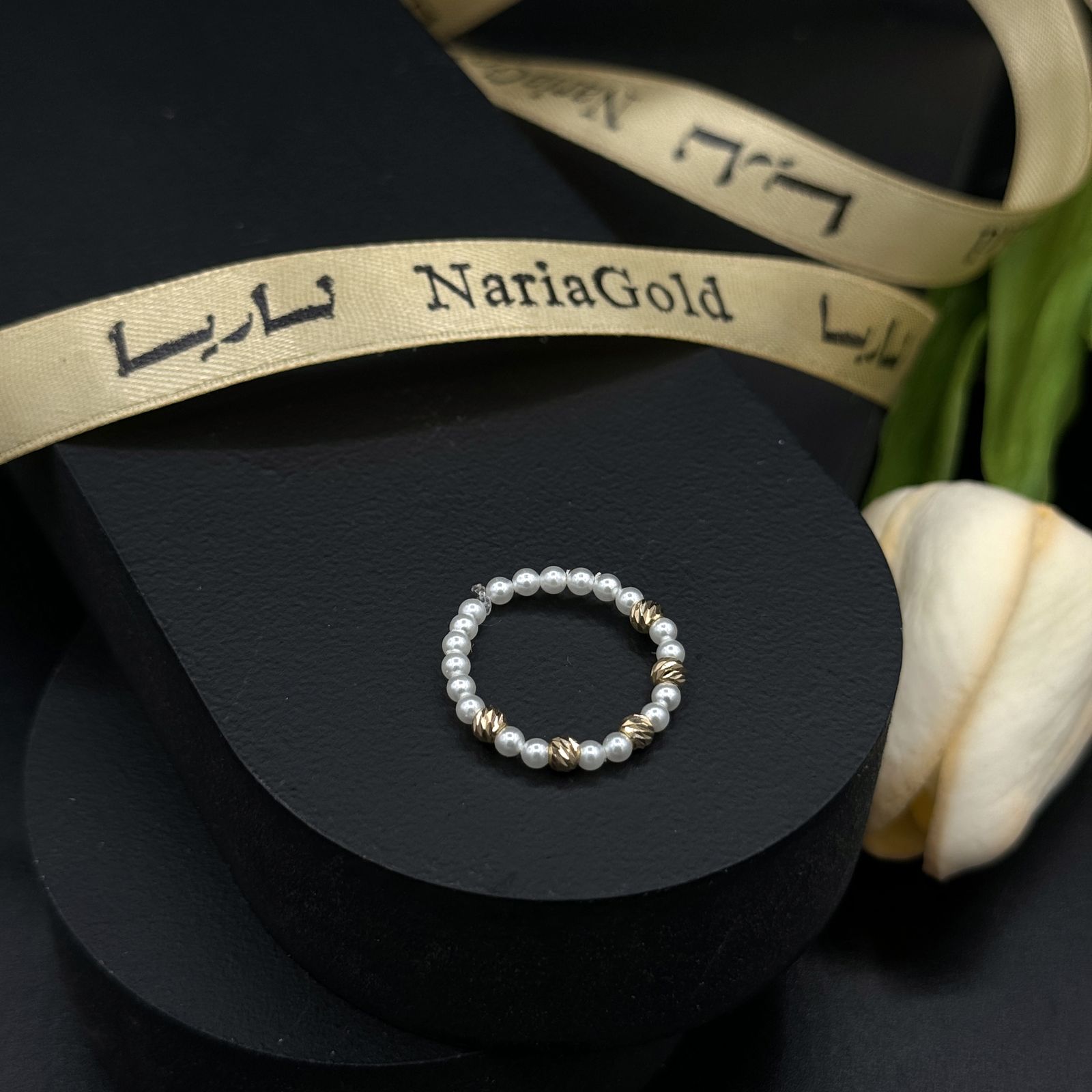 انگشتر طلا 18 عیار زنانه ناریا مدل مروارید مدل ناریا - - 3