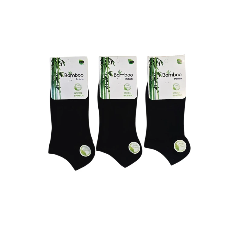 جوراب ساق کوتاه زنانه مدل مچی ساده بامبو بسته 3 عددی