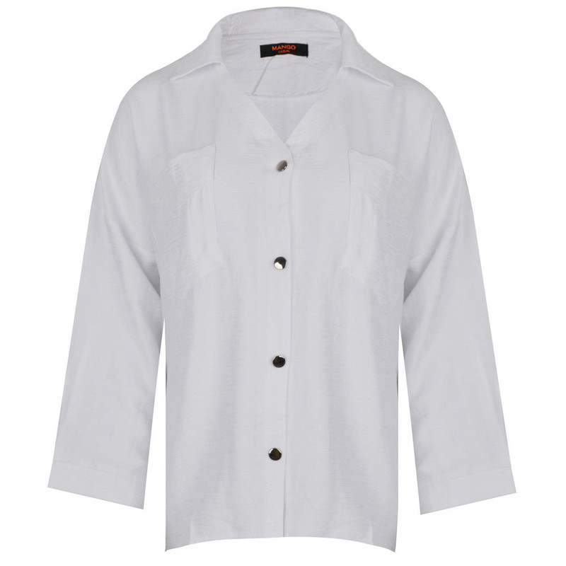 شومیز آستین بلند زنانه مدل جیب دار کد 256004501 رنگ سفید