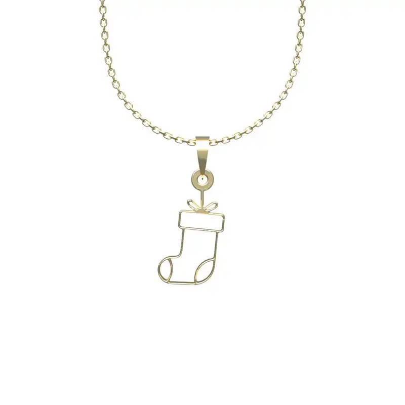 گردنبند طلا 18 عیار زنانه مدوپد مدل جوراب کریسمس کد HH2-1-1055