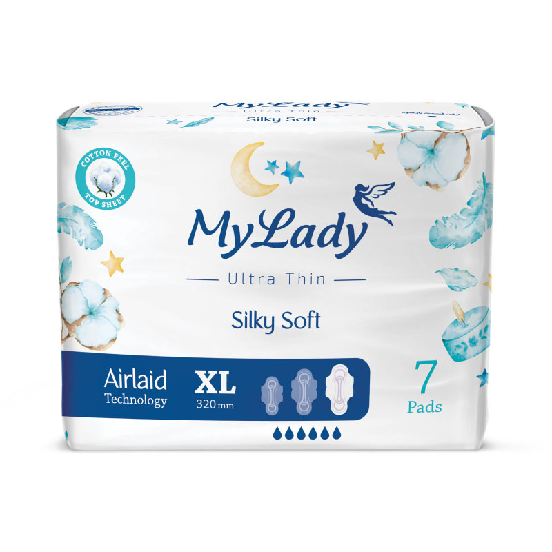 نوار بهداشتی مای لیدی مدل Silky سایز خیلی بزرگ مجموعه 72 عددی