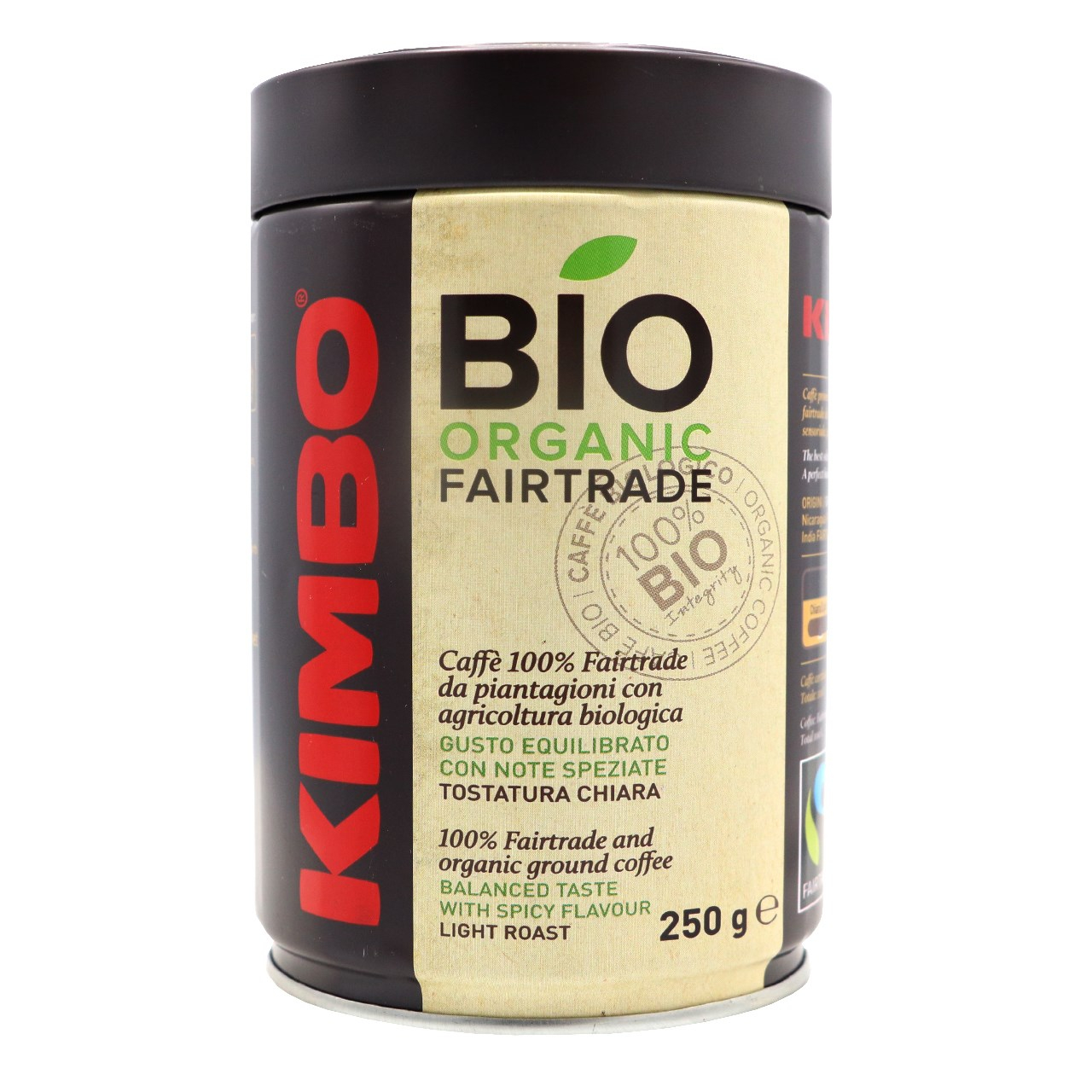 قوطی قهوه کیمبو مدل Bio Fairtrade حجم 250 گرم