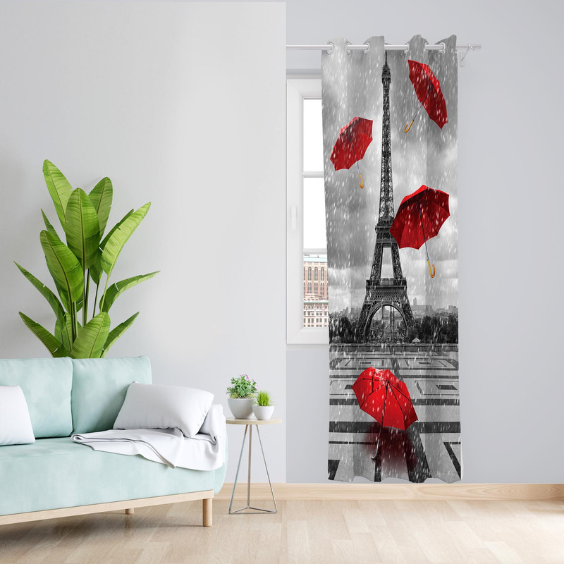 پرده مدل چتر و برج مخمل پانچی کد 1096 سایز 140x200 سانتی متر