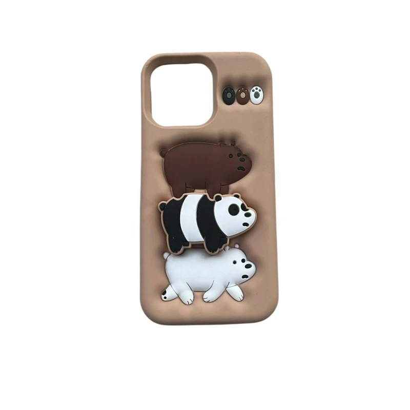 کاور طرح خرس مدل سه خرس کد U87 مناسب برای گوشی موبایل اپل Iphone 16 pro