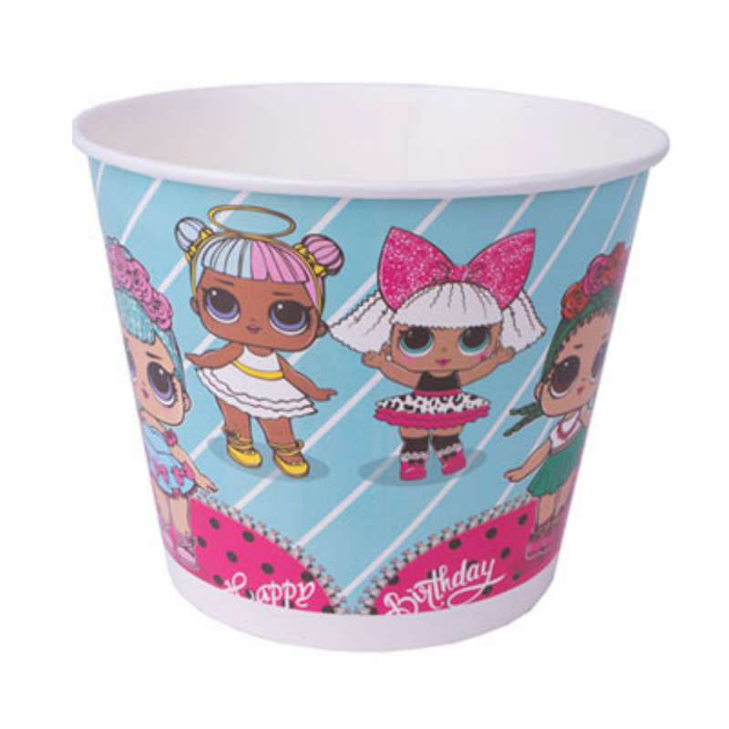 ظرف  پاپ کرن مدل تم تولد lol مجموعه 2 عددی