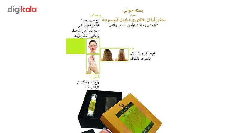 روغن بدن آرگان اوله مدل Pure حجم 50 میلی لیتر به همراه 2 عدد صابون آرگان