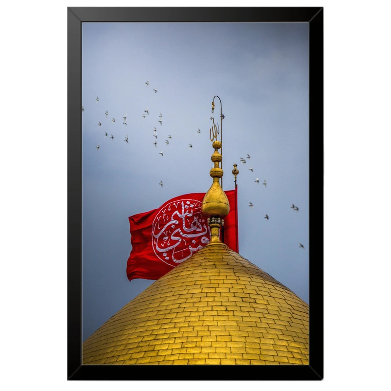 تابلو بکلیت طرح حرم مطهر امام حسین علیه السلام مدل B-po2098 فریم مشکی