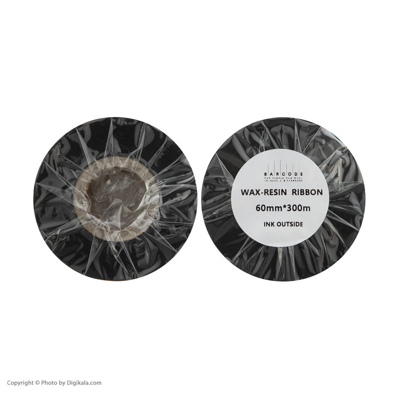 ریبون پرینتر لیبل زن بارکد مدل Wax-Resin 60 mm x 300 m بسته 2 عددی