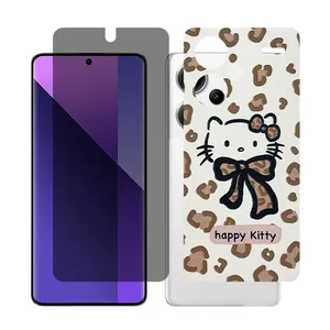 Glass Together model privacy Screen Protector Suitable for Xiaomi Redmi Note 13 Pro Plus Mobile Phone with Back cover sticker