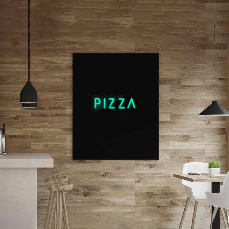 چراغ دیواری نئون دیزاین مدل Pizza-Text-BL_TBL