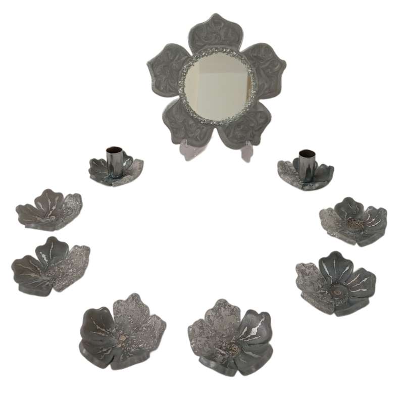 مجموعه ظروف هفت سین ۹ پارچه مدل گل آرا