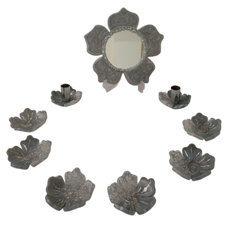 مجموعه ظروف هفت سین ۹ پارچه مدل گل آرا