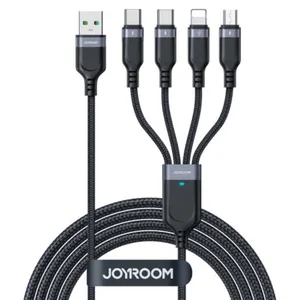 کابل تبدیل USB به لایتنینگ/USB-C/USB-C/microUSB جوی روم مدل A18 3.5A طول 1.2 متر 