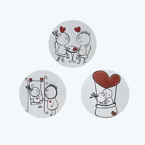 بشقاب دیوارکوب سفالی طرح عاشقانه مجموعه 3 عددی