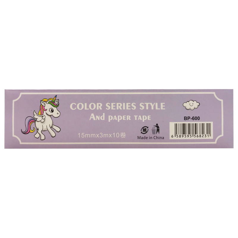 چسب کاغذی مدل واشی فانتزی عرض 1.5 سانتی متر بسته 10 عددی