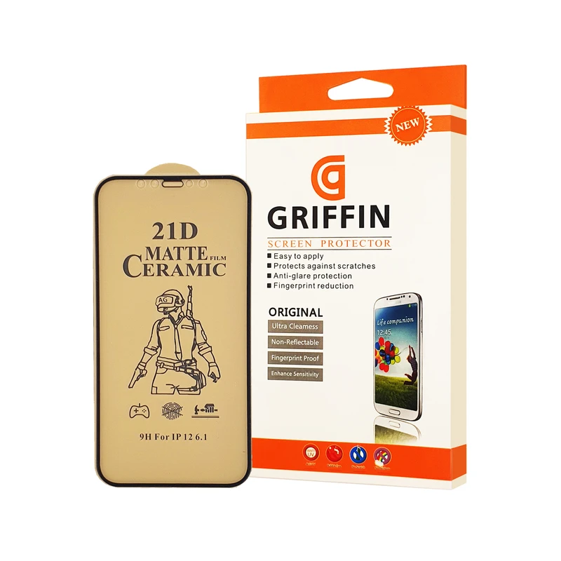 محافظ صفحه نمایش سرامیکی مات گریفین مدل FLCRM GN to مناسب برای گوشی موبایل اپل iPhone 12 Pro