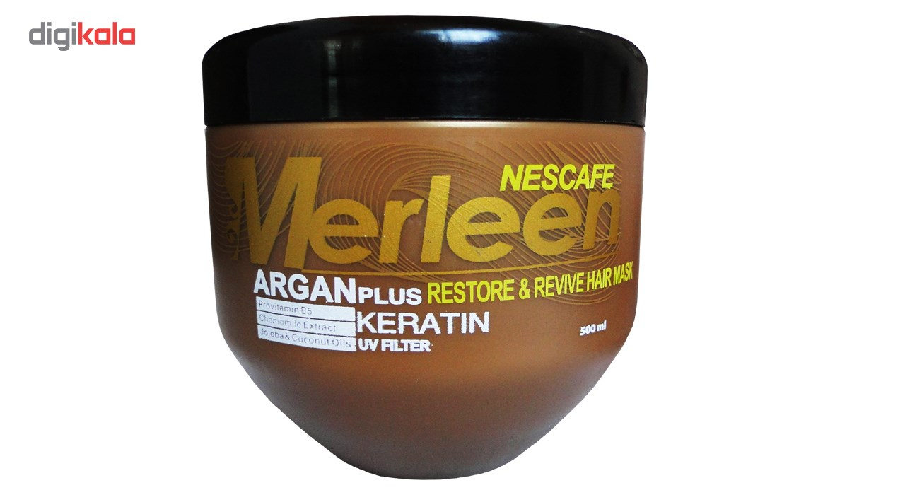 ماسک احیا کننده موی آسیب دیده و رنگ شده مرلین مدل Restore And Revive حجم 500 میلی لیتر