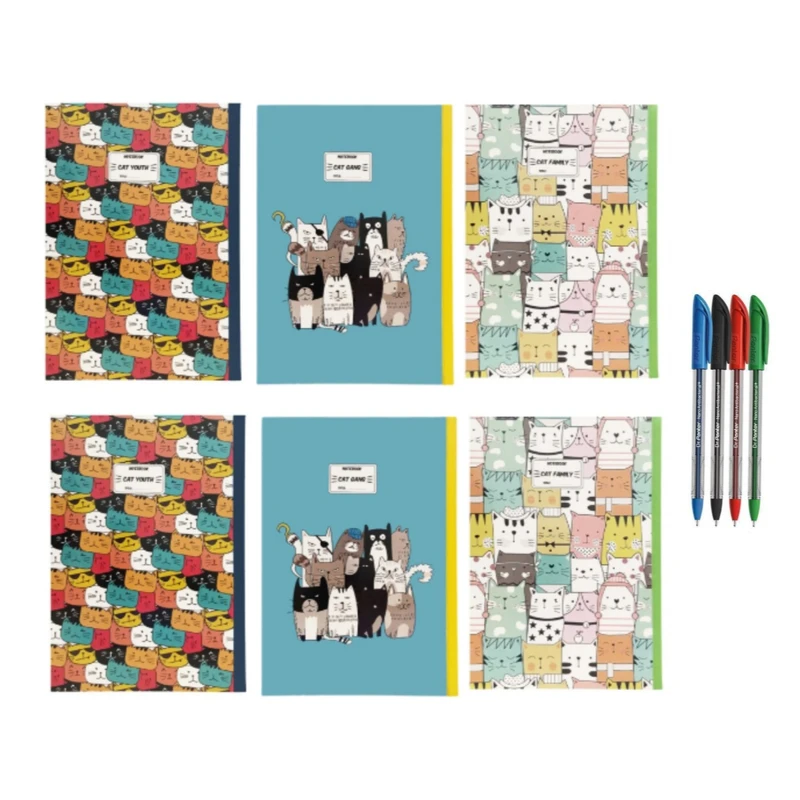 دفتر مشق 50 برگ پاپکو مدل ۹۱۶۵ به همراه خودکار بسته ۱۰ عددی