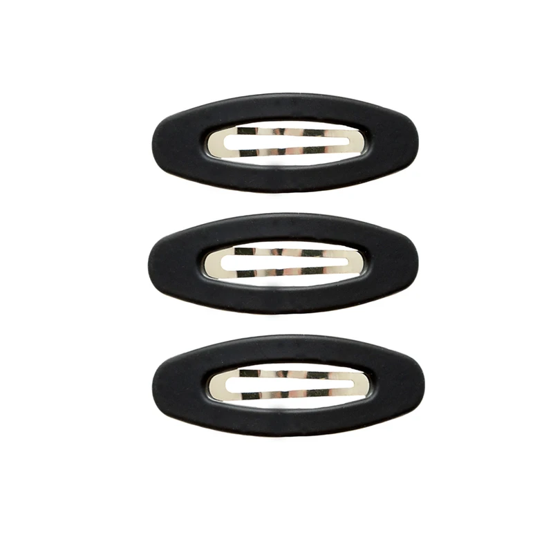 گیره مو زنانه مدل تق تقی روکش دار شمعی کد M بسته 3 عددی