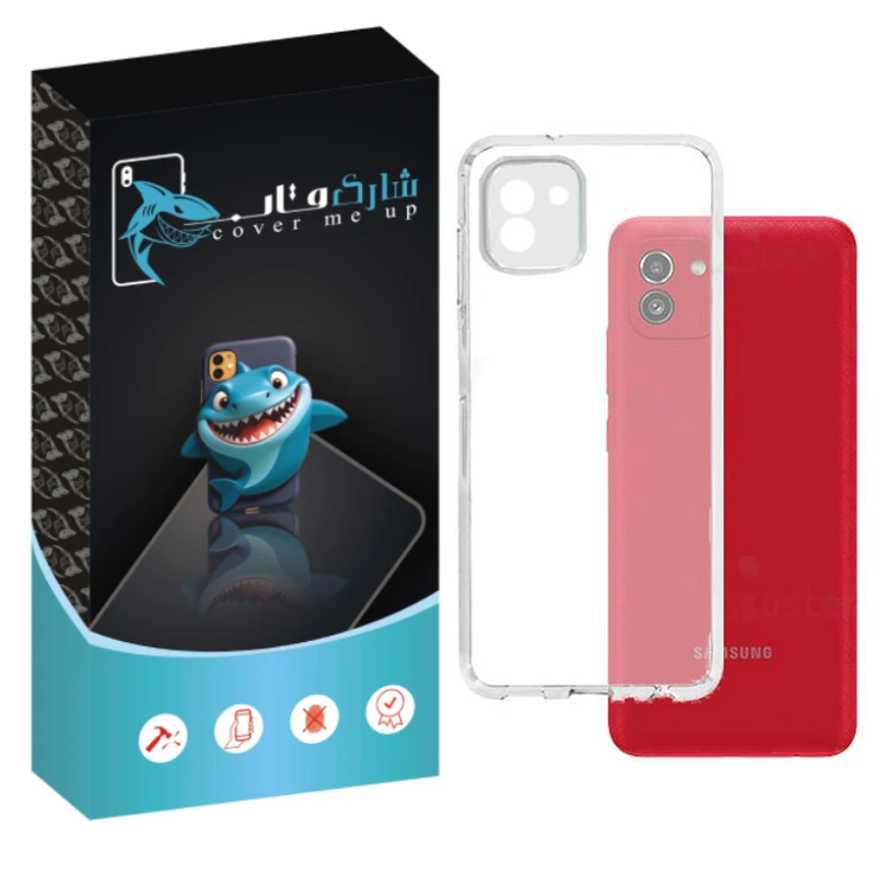 کاور شارک قاب مدل Crystal مناسب برای گوشی موبایل سامسونگ Galaxy A03
