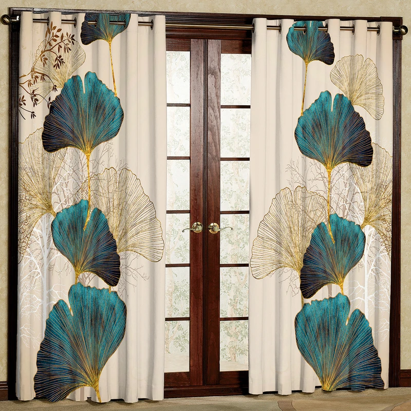 پرده بارمان دکور طرح گل مدل هازان پانچی کد 2425 W سایز 140x280 سانتی متر