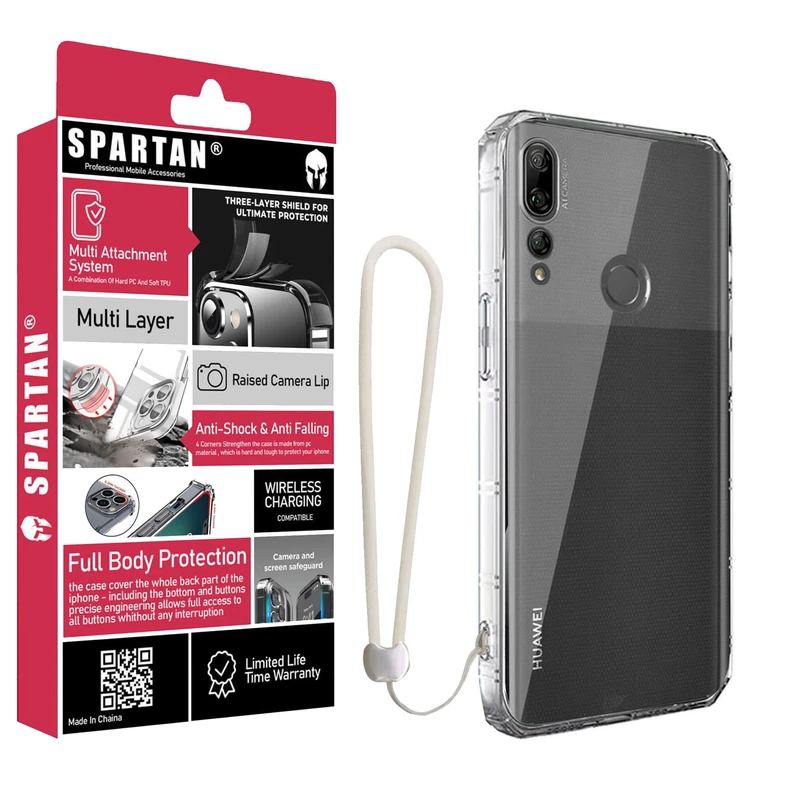 کاور اسپارتان مدل Airbag Four-Sided Apple Strap مناسب برای گوشی موبایل هوآوی Y9 Prime 2019 به همراه بندآویز