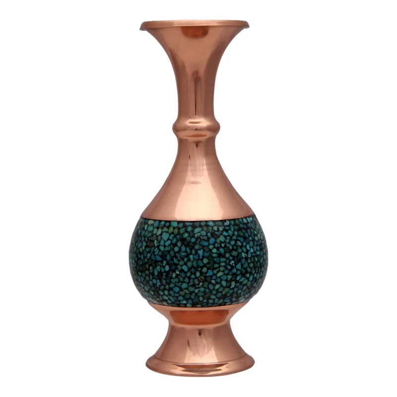 گلدان فیروزه کوب چیتساز کد dfz20 ارتفاع 16 سانتی متر