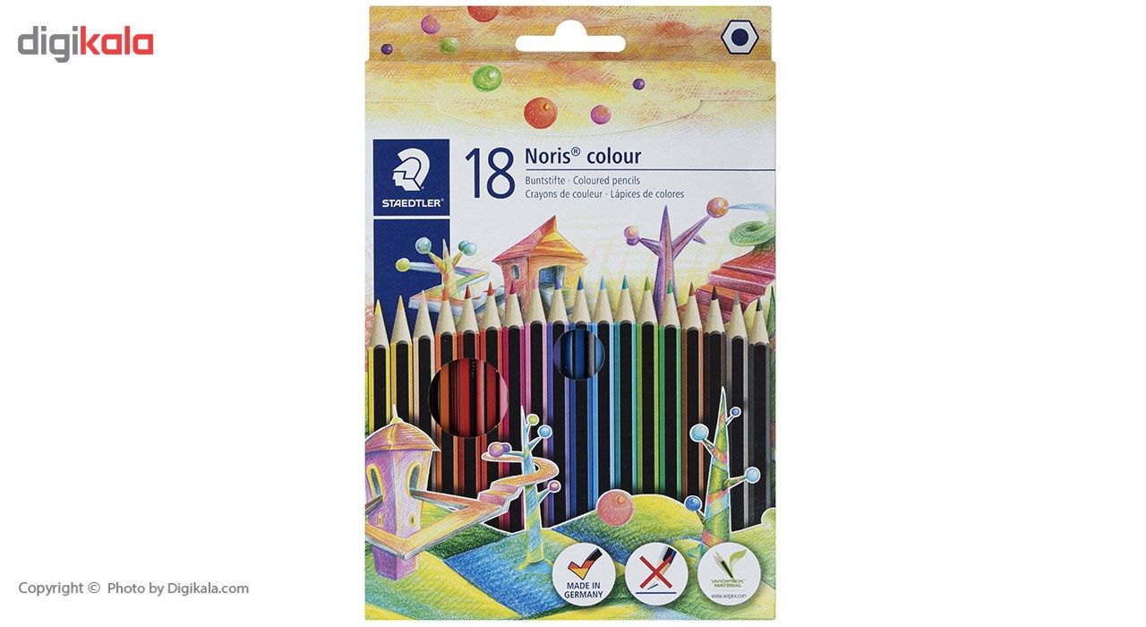 مداد رنگی 18 رنگ استدلر مدل Noris Colour 185 C18