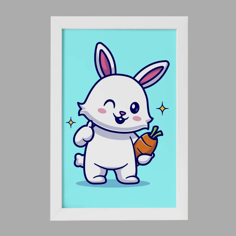 تابلو خندالو مدل حیوانات بامزه خرگوش کد 25435