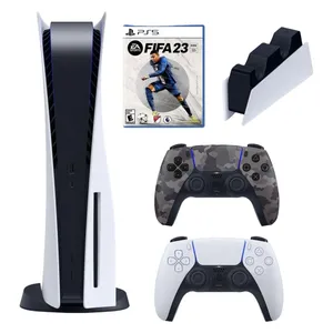 کنسول بازی سونی مدل PlayStation 5 ظرفیت 825 گیگابایت ریجن 1200 آسیا به همراه دسته اضافی و پایه شارژر و بازی FIFA 23