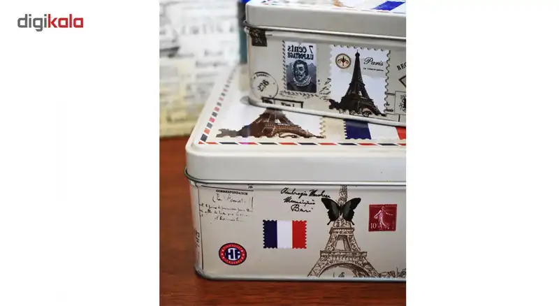 جعبه فلزی نقطه مدل PostCard مجموعه 3 عددی