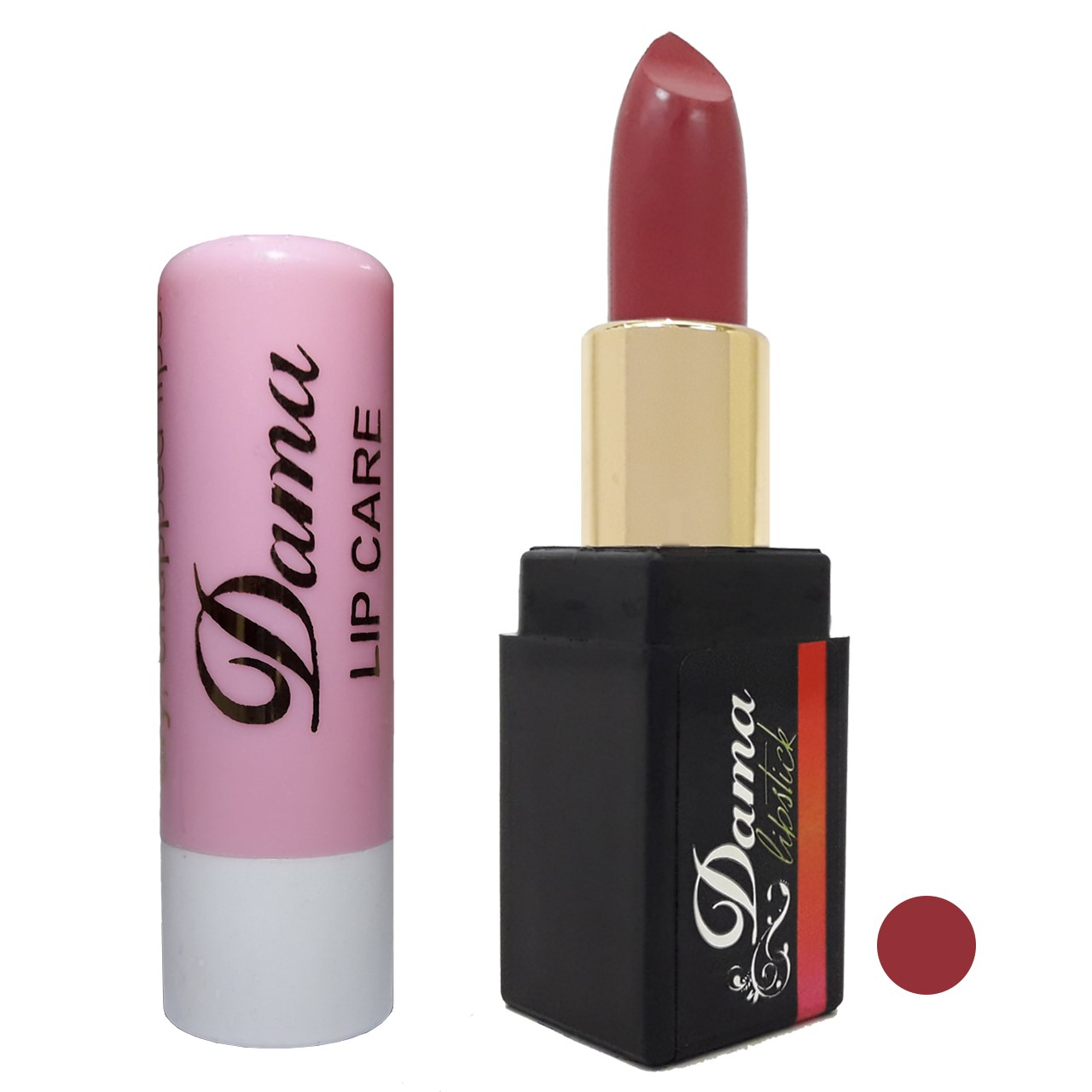 رژ لب داما شماره 12 به همراه بالم نرم کننده لب داما مدل Gum