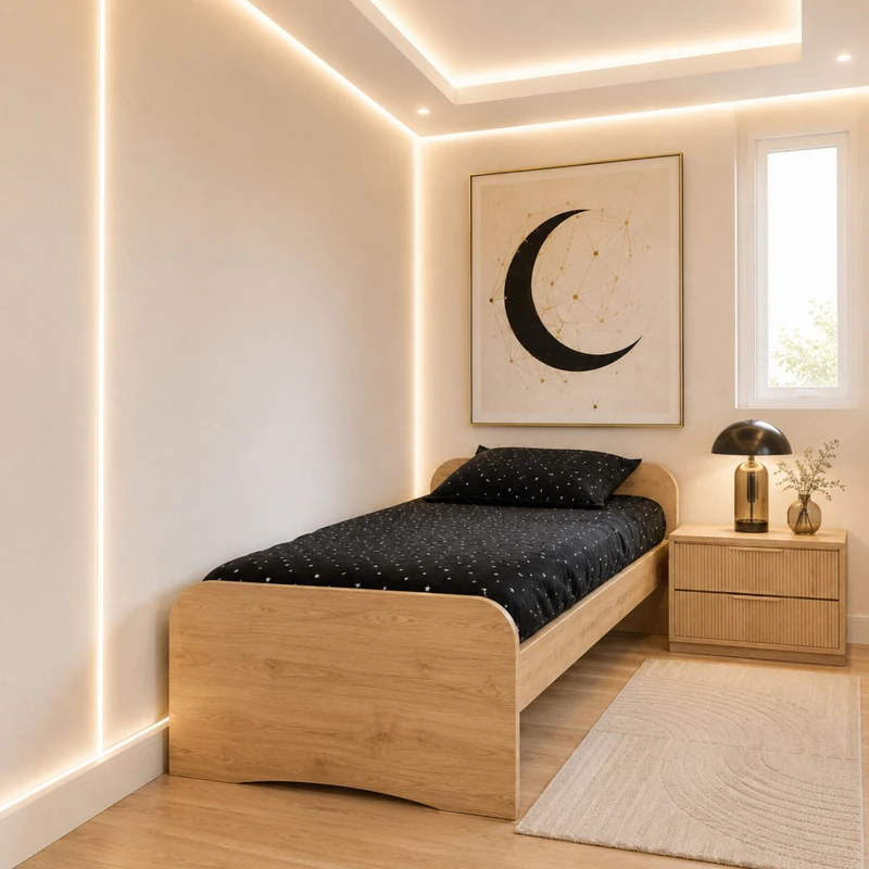 تخت‌خواب ملامینه یک نفره مدل B10 سایز 90 * 200 سانتی‌متر