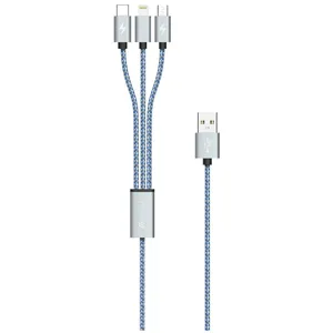 کابل تبدیل USB به لایتنینگ/microUSB / Type-C دیویا مدل Vogue طول 1.2 متر