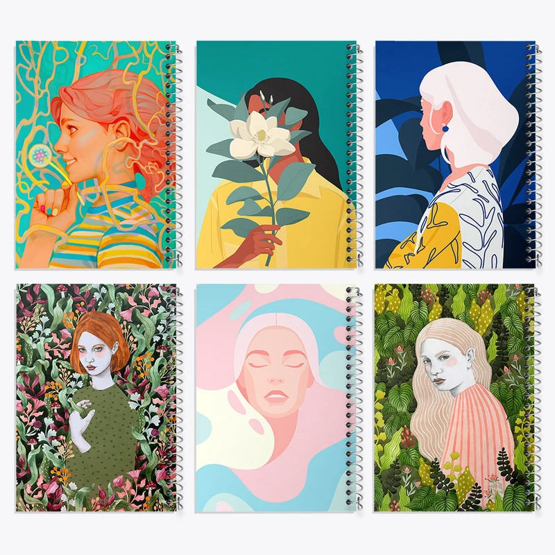 دفتر مشق 50 برگ خندالو طرح دخترانه کد 826 مجموعه 6 عددی