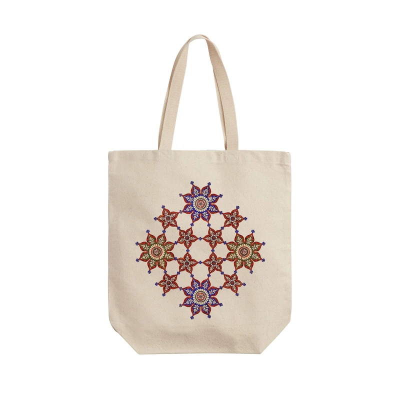 ساک خرید ترمه طراحان ایده مدل کاشی قرمز کد cfp1100 - L