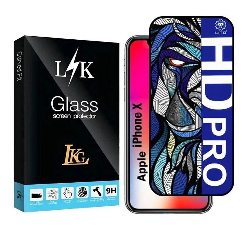 محافظ صفحه نمایش شیشه ای ال کا جی مدل LIHD-LK مناسب برای گوشی موبایل اپل Iphone X 