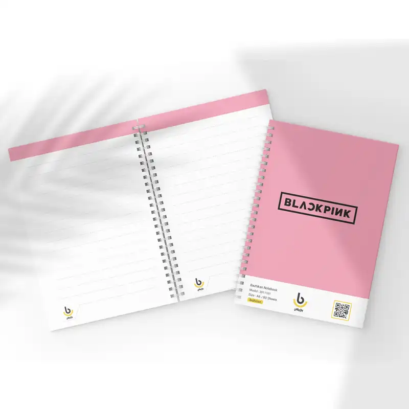 دفتر یادداشت باژیکان مدل بلک پینک کد 20111146 به همراه فتوکارت مجموعه 32 عددی