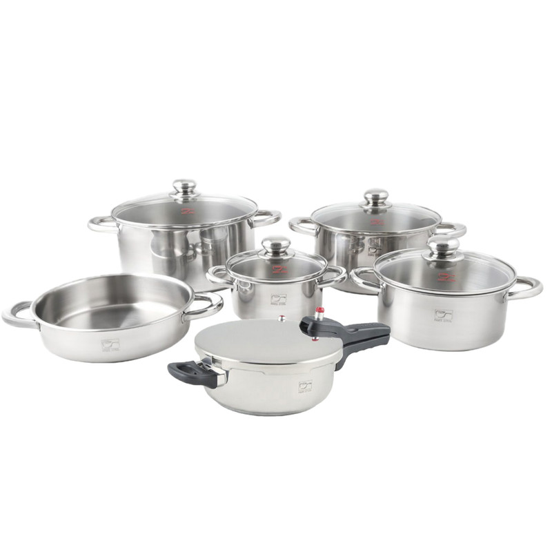 سرویس تابه و قابلمه 10 پارچه پارس استیل مدل 002