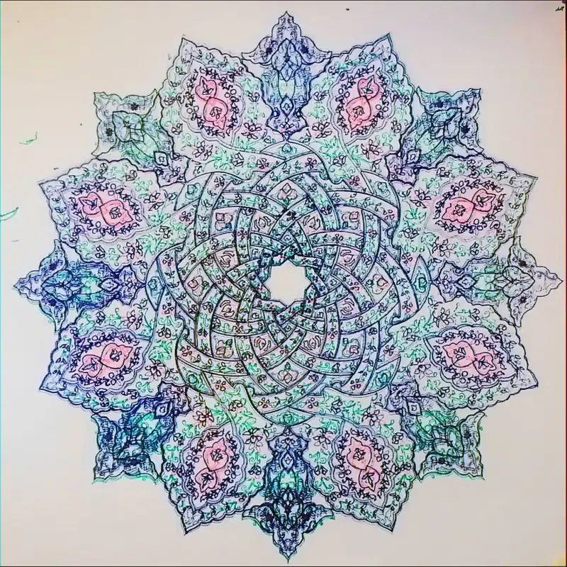 نقاشی طرح ترنج مدل خودکاری