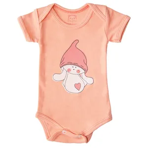 بادی آستین کوتاه نوزادی کد 77 رنگ نارنجی