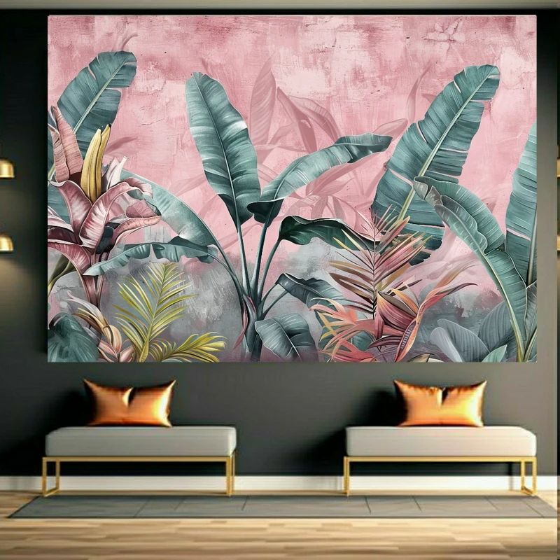 تابلو بوم طرح مخمل برگ و گل فانتزی کد GR1737