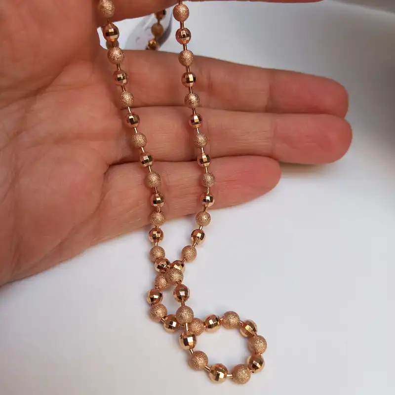 زنجیر زنانه ژوپینگ مدل گوی شنی و تراش دار