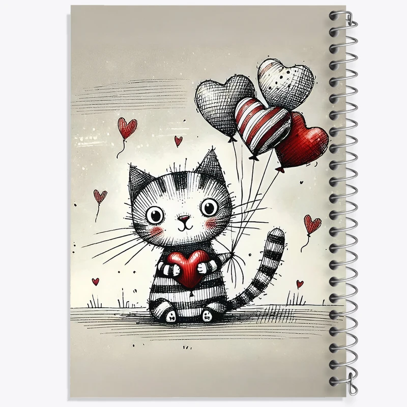 دفتر مشق 100 برگ خندالو طرح گربه (Cat) کد N4065