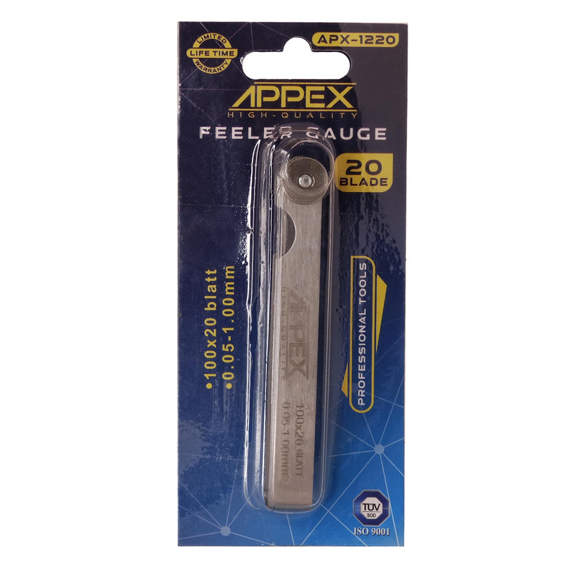 آچار فیلر اپکس مدل ART-AX-20B سایز 1/0.05 میلی متر مجموعه 20 عددی