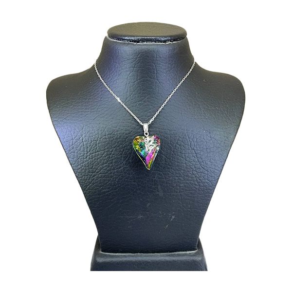 گردنبند نقره زنانه سواروسکی مدل قلب پروانه کد 88452