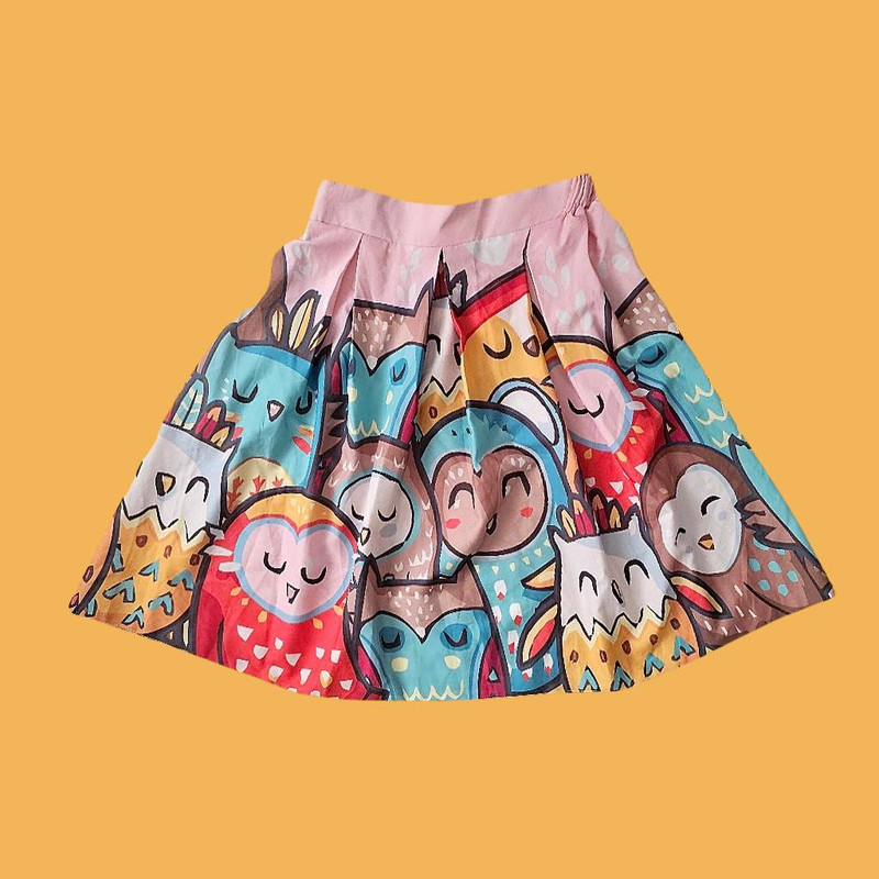 دامن زنانه طرح جغد