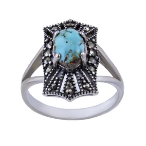 انگشتر نقره زنانه بازرگانی میلادی کد Aw_163