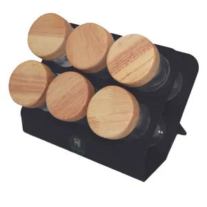 ست جا ادویه 6 پارچه رویش کد V1-103 به همراه استند